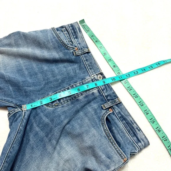 NILI LOTAN sz 27 Boyfriend Jeans in Venice Wash Blue Raw Hem Crop Mid Rise - Picture 12 of 13
